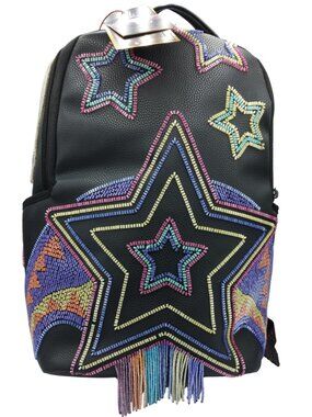 Sprayground x Sandflower African Intelligence Beaded Fringe Backpack - NEW